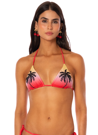 Thumbnail - Maaji Cherry Palm Balmy  Sliding Triangle Bikini Top - 3