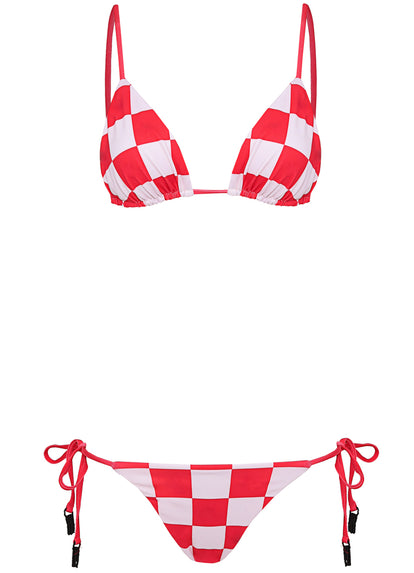  Maaji Cherry Checker Balmy  Sliding Triangle Bikini Top