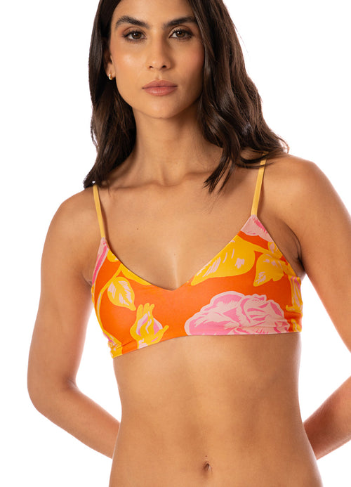 Hover image -  Maaji Liminous Roses Rocks Sporty Bralette Bikini Top