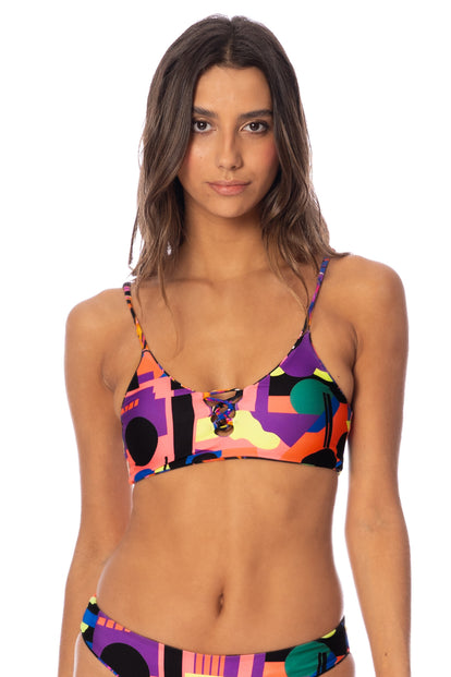  Maaji Midnight Tropics Costa Sporty Bralette Bikini Top