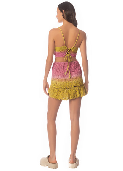  Maaji Rose Garden Crochet Short Skirt