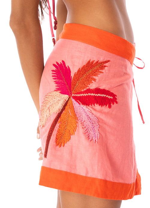 Hover image -  skirts from Maaji – Pink Canvas Celestia Short Skirt – Category: Apparel , Accessories Clothing