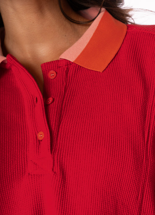 Hover image -  shirts from Maaji – Apple Red Solene  Shirt – Category: Apparel , Accessories Clothing