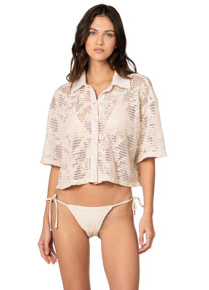 Thumbnail - Foto de Creamy Boho Lace Solene Shirt by Maaji - Camisas - Ropa de Playa - 1