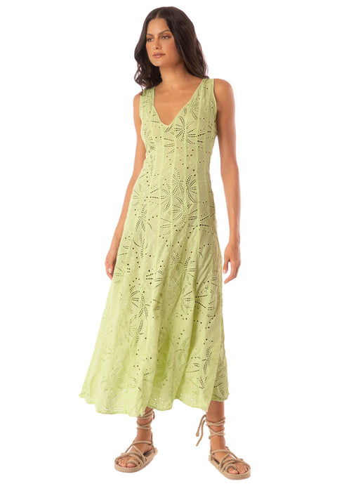 Main image -  dress from Maaji – Palm Embroidery Geranium Long Dress – Category: Apparel , Accessories Clothing