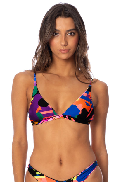  Maaji Midnight Tropics Ivy Fixed Triangle Bikini Top