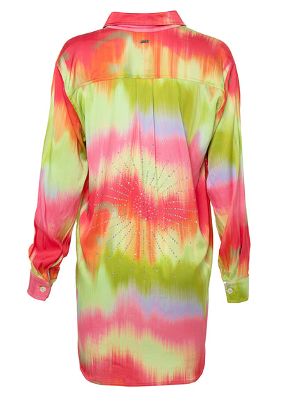  long shirt from Maaji – Lime Ombré Shibori Long Shirt – Category: Apparel , Accessories Clothing