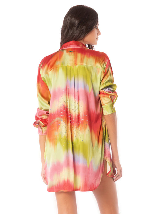 Hover image -  Foto de Lime Ombré Shibori Long Shirt by Maaji - Camisas Largas - Ropa de Playa