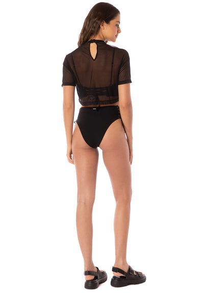  crop top from Maaji – Onyx Black Free Beachwear Crop Top – Category: Apparel , Accessories Clothing