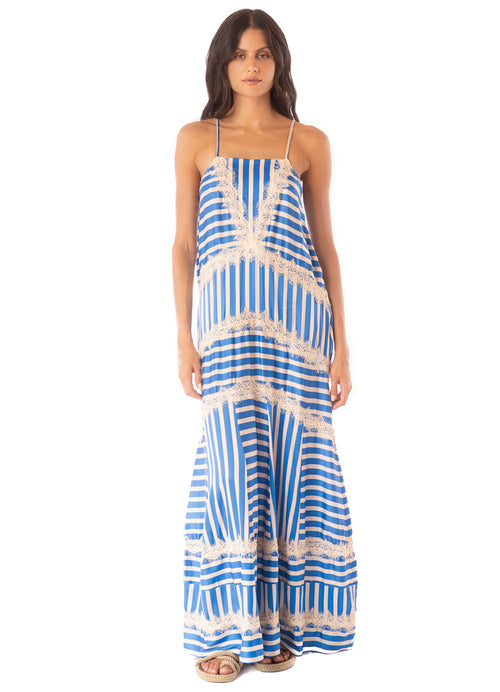 Main image -  dress from Maaji – Azure Stripes Rosalia Long Dress – Category: Apparel , Accessories Clothing