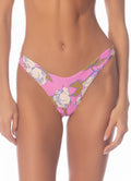 Maaji Pink Fiore Splendour Regular Rise Thin Side  Bikini Bottom