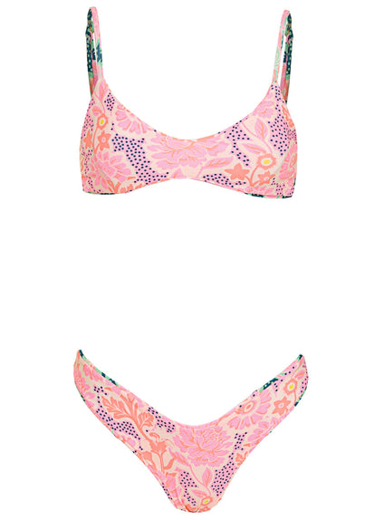  Maaji Blush Floral Splendour Regular Rise Thin Side Bikini Bottom