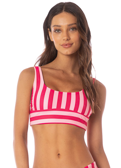  Maaji Apple Stripes Donna  Long Line Bralette Bikini Top