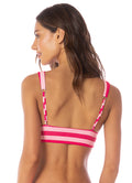 Maaji Apple Stripes Donna  Long Line Bralette Bikini Top