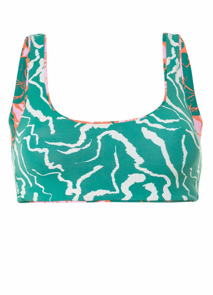  Maaji Floral Stamp Guinea Sporty Bralette Bikini Top