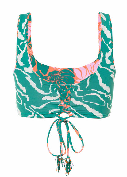  Maaji Floral Stamp Guinea Sporty Bralette Bikini Top