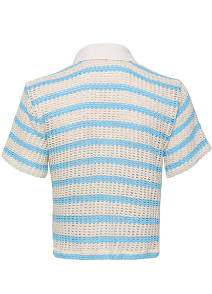  shirts from Maaji – Icy Stripes Wavy  Shirt – Category: Apparel , Accessories Clothing