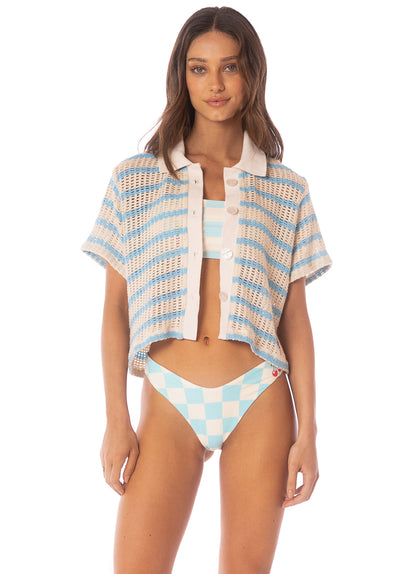  shirts from Maaji – Icy Stripes Wavy  Shirt – Category: Apparel , Accessories Clothing