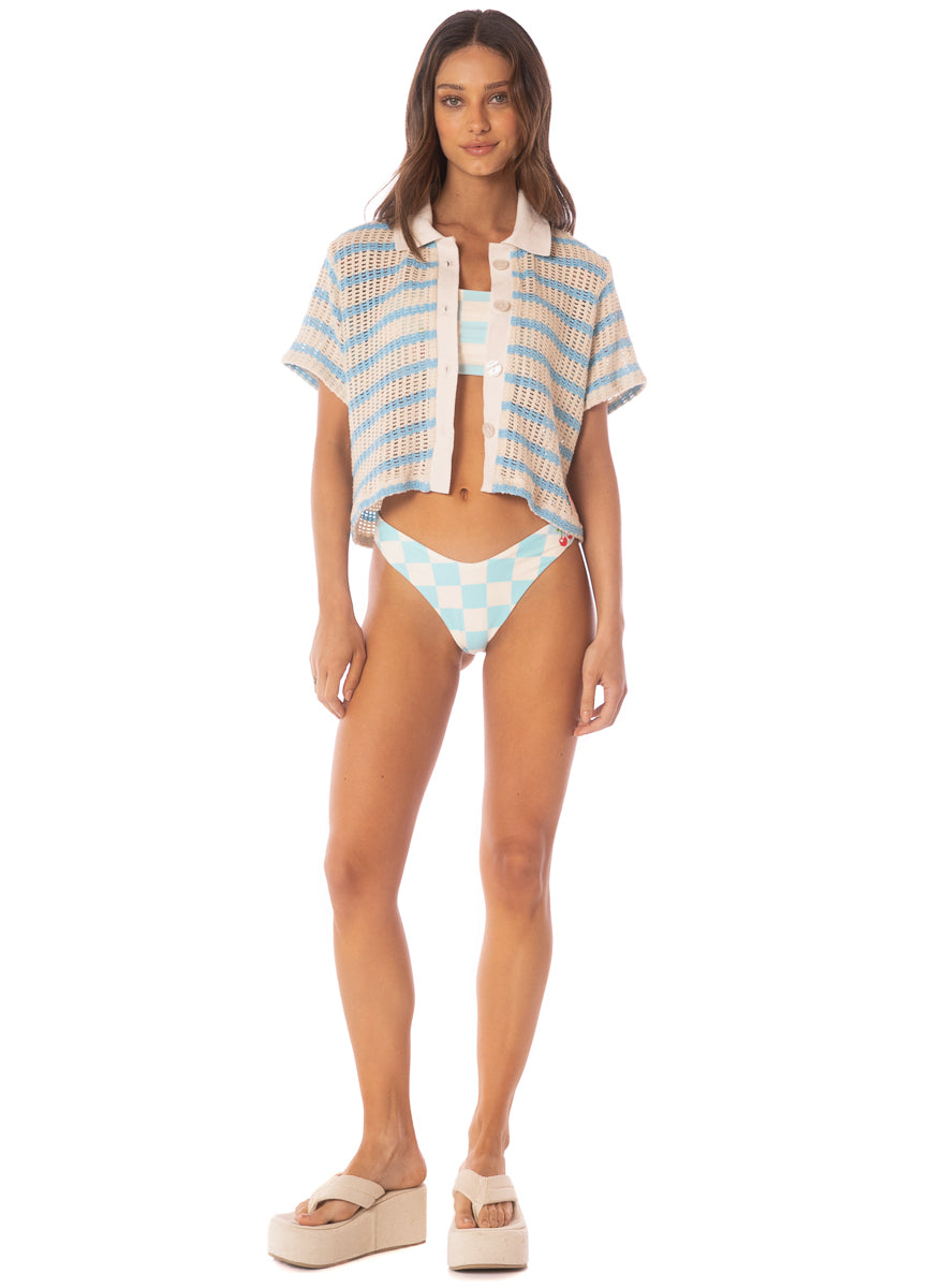 shirts from Maaji – Icy Stripes Wavy  Shirt – Category: Apparel , Accessories Clothing