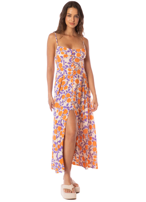 Main image -  dress from Maaji – Western Orange Flower Sia Long Dress – Category: Apparel , Accessories Clothing