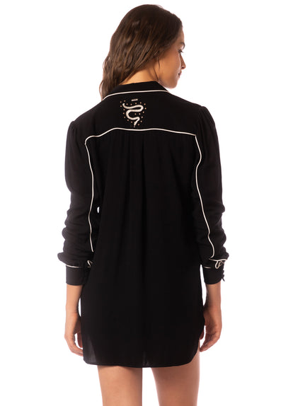 Thumbnail - long shirt from Maaji – Midnight Shadow Juicy Long Shirt – Category: Apparel , Accessories Clothing - 5