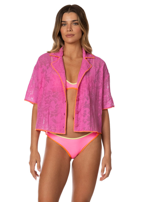 Main image -  Foto de Fuchsia Flower Octavia Shirt by Maaji - Camisas - Ropa de Playa