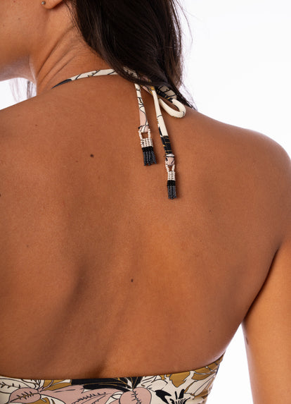  Maaji Vintage Garden Manhattan Halter Bralette Bikini Top