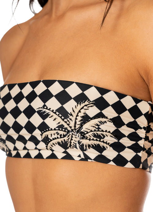 Hover image -  Foto de Tropic Chess Tiffany Strapless Bandeau Bikini Top by Maaji - Tops - Vestidos de Baño