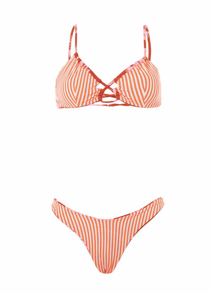  Maaji Darkred Palms Splendour High Leg Bikini Bottom