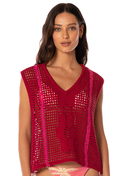 Thumbnail - Foto de Flame Coral Plum Vest by Maaji - Camisas - Ropa de Playa - 1