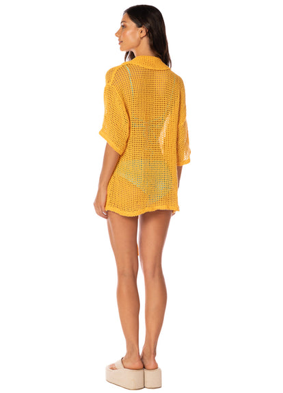 Thumbnail - Foto de Golden Blossom Amarantta Long Shirt by Maaji - Camisas Largas - Ropa de Playa - 7