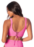 Maaji Radiant Pink Allure Long Line Triangle Bikini Top