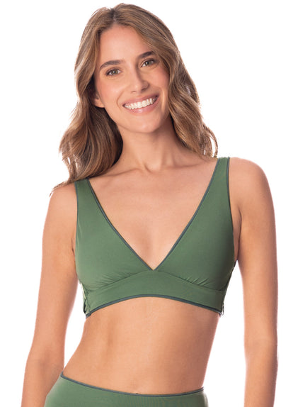 Thumbnail - Maaji Eucalyptus Green Allure Long Line Triangle Bikini Top - 7