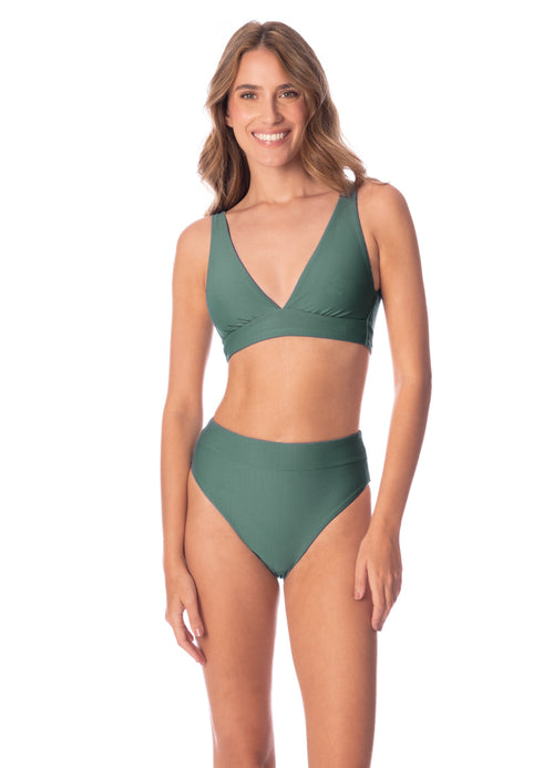 Main image -  Maaji Eucalyptus Green Allure Long Line Triangle Bikini Top