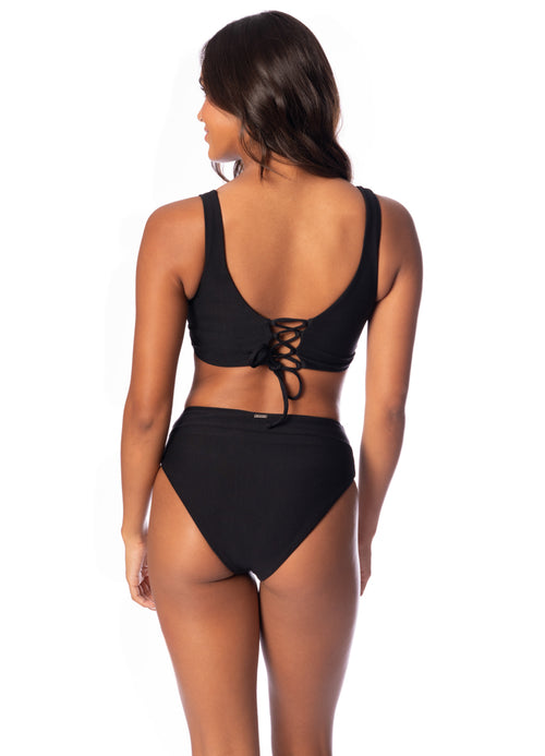 Hover image -  Maaji Jade Black Allure Long Line Triangle Bikini Top