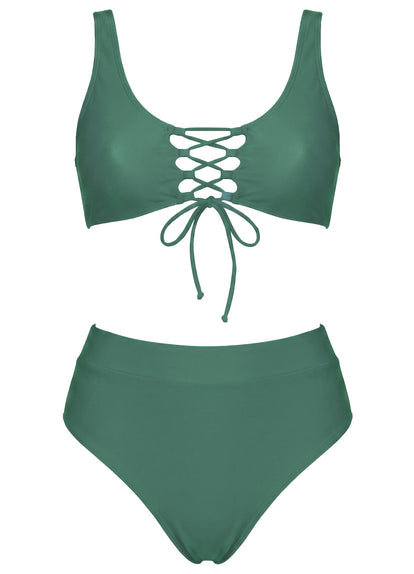  Foto de Eucalyptus Green Allure Long Line Triangle Bikini Top by Maaji - Tops - Vestidos de Baño