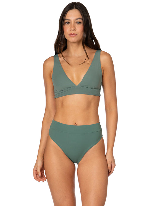 Main image -  Foto de Eucalyptus Green Allure Long Line Triangle Bikini Top by Maaji - Tops - Vestidos de Baño