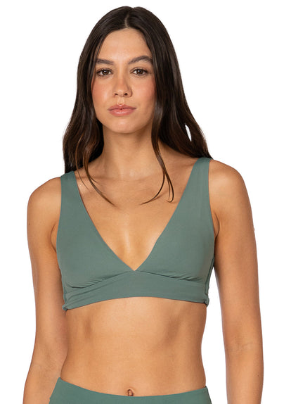 Thumbnail - Foto de Eucalyptus Green Allure Long Line Triangle Bikini Top by Maaji - Tops - Vestidos de Baño - 4