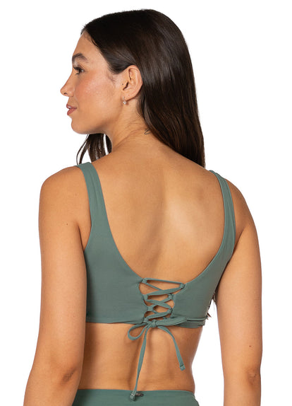  Foto de Eucalyptus Green Allure Long Line Triangle Bikini Top by Maaji - Tops - Vestidos de Baño