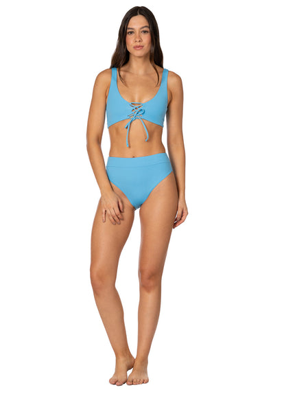 Thumbnail - Foto de Stone Blue Allure Long Line Triangle Bikini Top by Maaji - Tops - Vestidos de Baño - 10