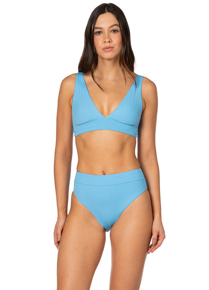  Foto de Stone Blue Allure Long Line Triangle Bikini Top by Maaji - Tops - Vestidos de Baño
