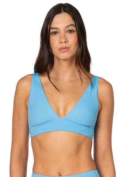 Thumbnail - Foto de Stone Blue Allure Long Line Triangle Bikini Top by Maaji - Tops - Vestidos de Baño - 4