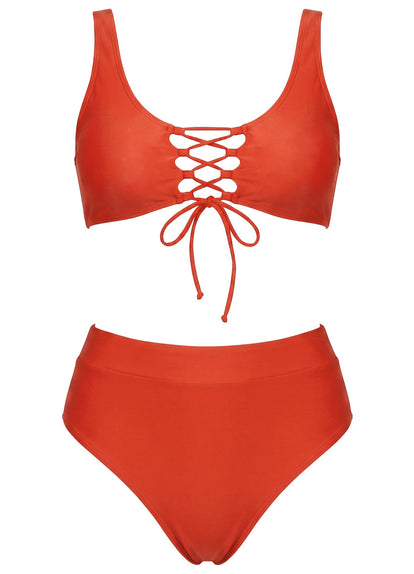  Foto de Red Camelia Allure Long Line Triangle Bikini Top by Maaji - Tops - Vestidos de Baño