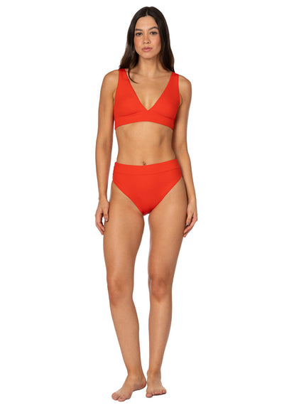  Foto de Red Camelia Allure Long Line Triangle Bikini Top by Maaji - Tops - Vestidos de Baño