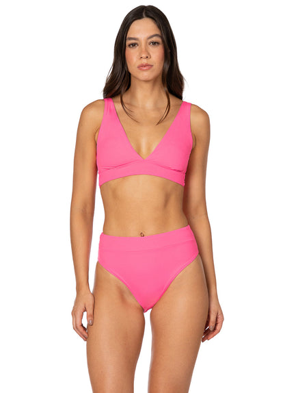 Thumbnail - Foto de Radiant Pink Allure Long Line Triangle Bikini Top by Maaji - Tops - Vestidos de Baño - 1