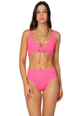 Maaji Radiant Pink Allure Long Line Triangle Bikini Top