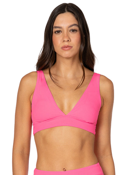  Foto de Radiant Pink Allure Long Line Triangle Bikini Top by Maaji - Tops - Vestidos de Baño