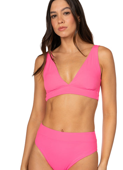 Thumbnail - Foto de Radiant Pink Allure Long Line Triangle Bikini Top by Maaji - Tops - Vestidos de Baño - 7