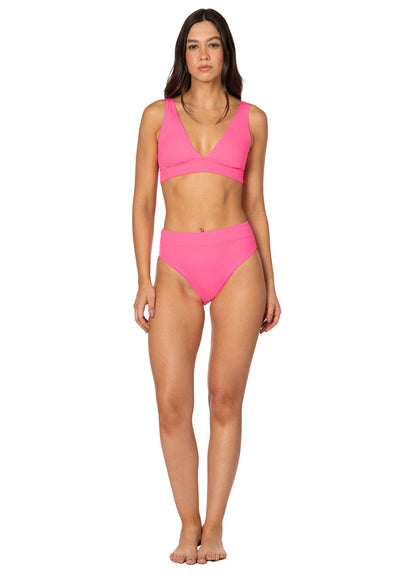  Foto de Radiant Pink Allure Long Line Triangle Bikini Top by Maaji - Tops - Vestidos de Baño