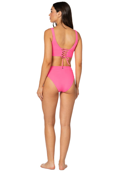  Foto de Radiant Pink Allure Long Line Triangle Bikini Top by Maaji - Tops - Vestidos de Baño